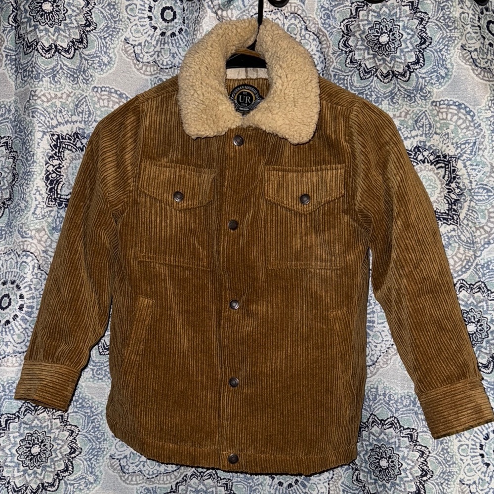 Toddler’s Brown Corduroy Jacket with Sherpa Collar